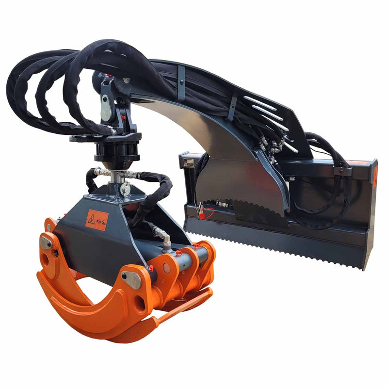 3300 lb Skid Steer Rotary Log Grapple, 360° Rotation, 49″ Opening, for 40-75 HP Skid Steers, GMD-SLG50