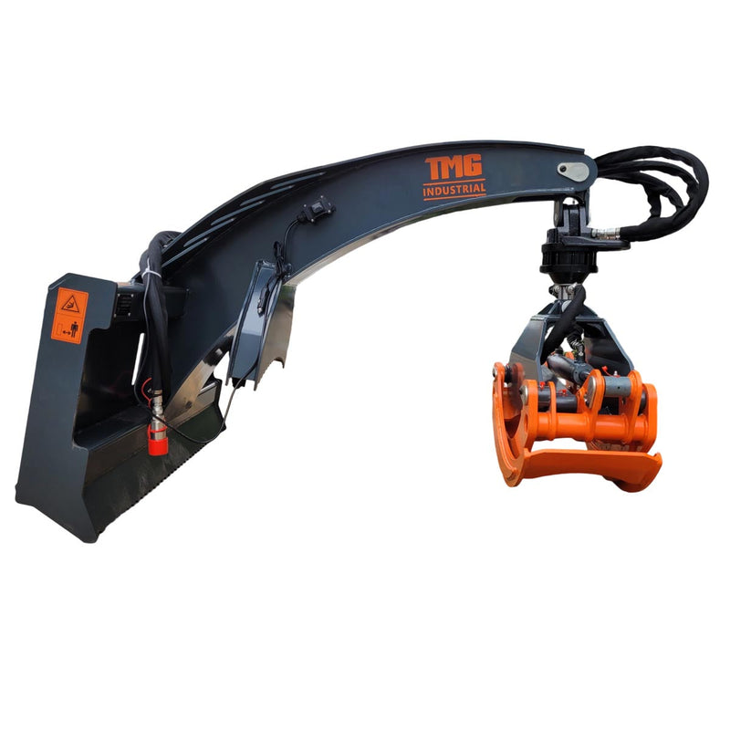 3300 lb Skid Steer Rotary Log Grapple, 360° Rotation, 49″ Opening, for 40-75 HP Skid Steers, GMD-SLG50