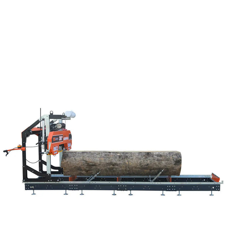 36" Portable Sawmill, 21 HP Honda V-Twin Engine, 13' Log Length, 4-Post Carriage with Saw Head Anti-tip Self-locking, GMD-PSM36