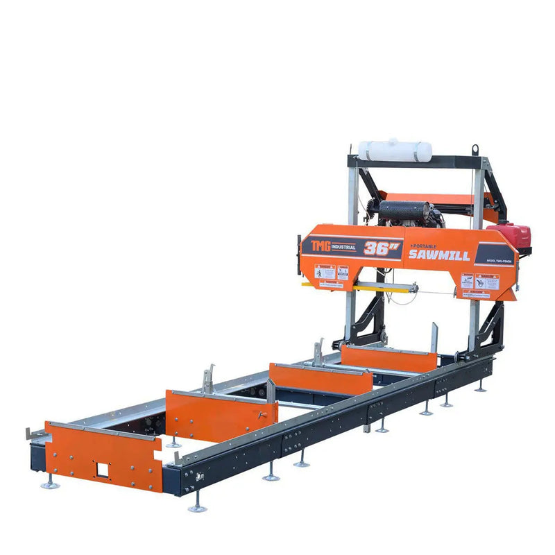 36" Portable Sawmill, 21 HP Honda V-Twin Engine, 13' Log Length, 4-Post Carriage with Saw Head Anti-tip Self-locking, GMD-PSM36