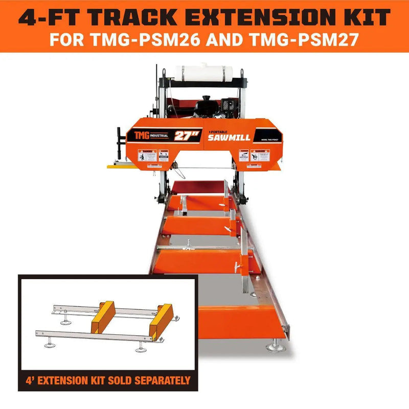 4-ft Track Extension Kit for GMD-PSM26, PSM27 and PSM27R Portable Sawmill, SKU# GMD-PSM27-4EX