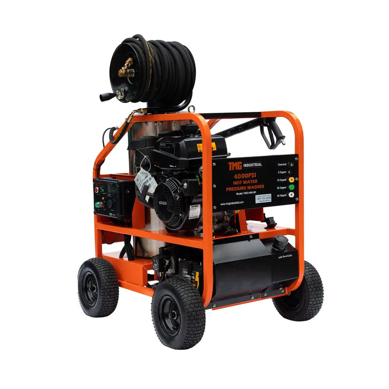 4000 PSI Hot Water Pressure Washer with 85' Hose Reel, 14 HP Kohler Engine (Discontinued – No Longer Available) GMD-HW41R