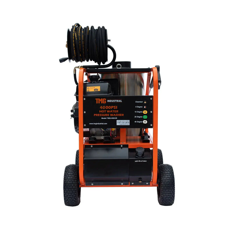 4000 PSI Hot Water Pressure Washer with 85' Hose Reel, 14 HP Kohler Engine (Discontinued – No Longer Available) GMD-HW41R