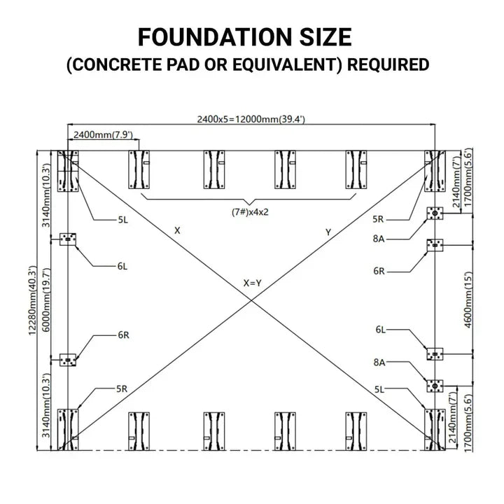 40' x 40' Dual Truss Storage Shelter with Heavy Duty 21 oz PVC Cover & Drive Through Doors, GMD-DT4042 (Previously DT4041)