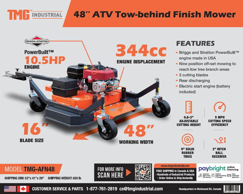48'' ATV Tow-Behind Finish Mower, Briggs & Stratton PowerBuilt™ 10.5 HP Engine, GMD-AFN48
