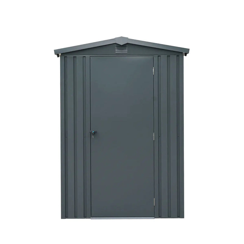 5 x 6 FT Apex Roof Metal Shed Pro Series, Galvanized corrugated metal, Apex roof design, Two air vents, GMD-MS0506