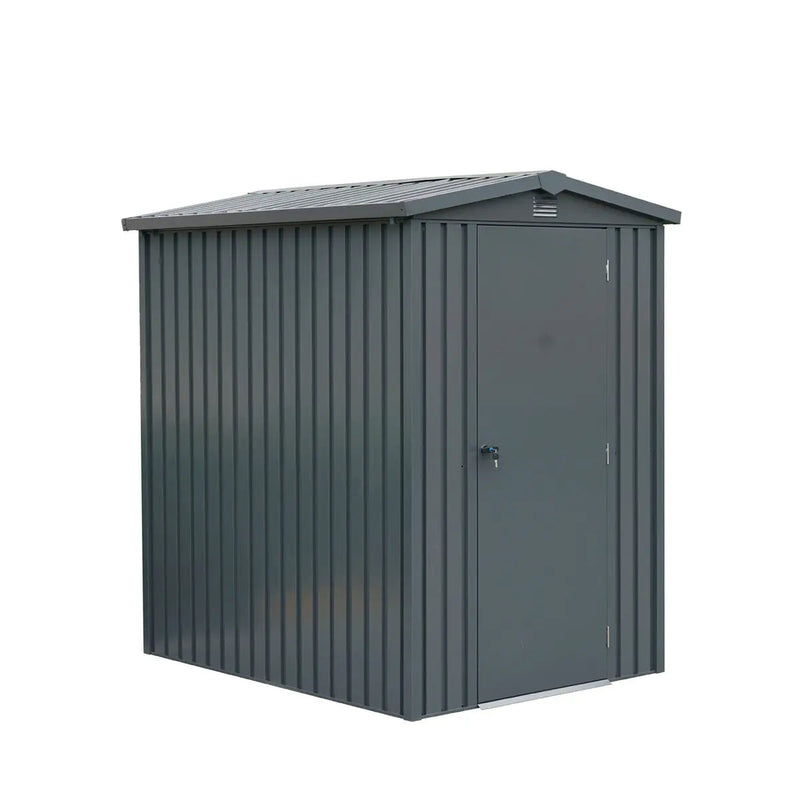 5 x 6 FT Apex Roof Metal Shed Pro Series, Galvanized corrugated metal, Apex roof design, Two air vents, GMD-MS0506