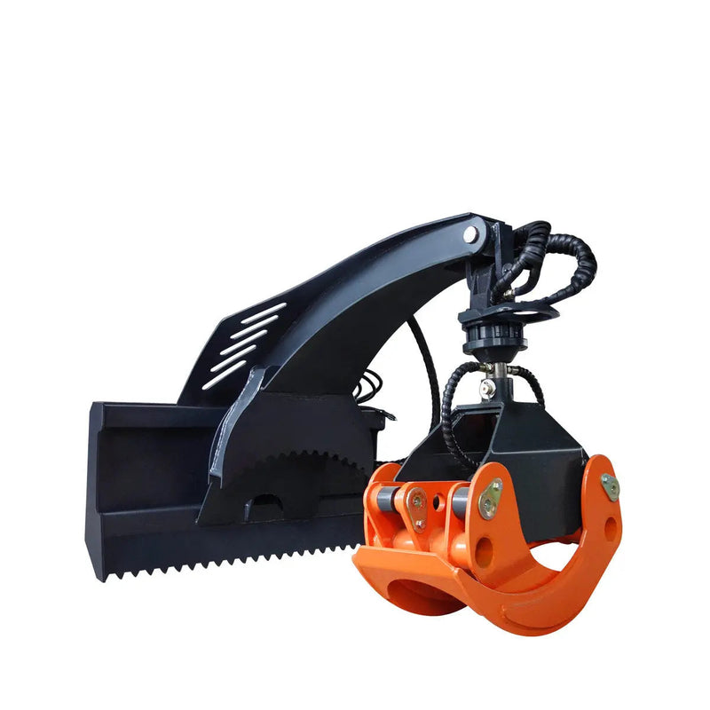 50" Skid Steer Rotary Log Grapple, 360° Rotation, 12V Solenoid Control Valve, 4500 LB Capacity, GMD-SLG49(Discontinued – No Longer Available)