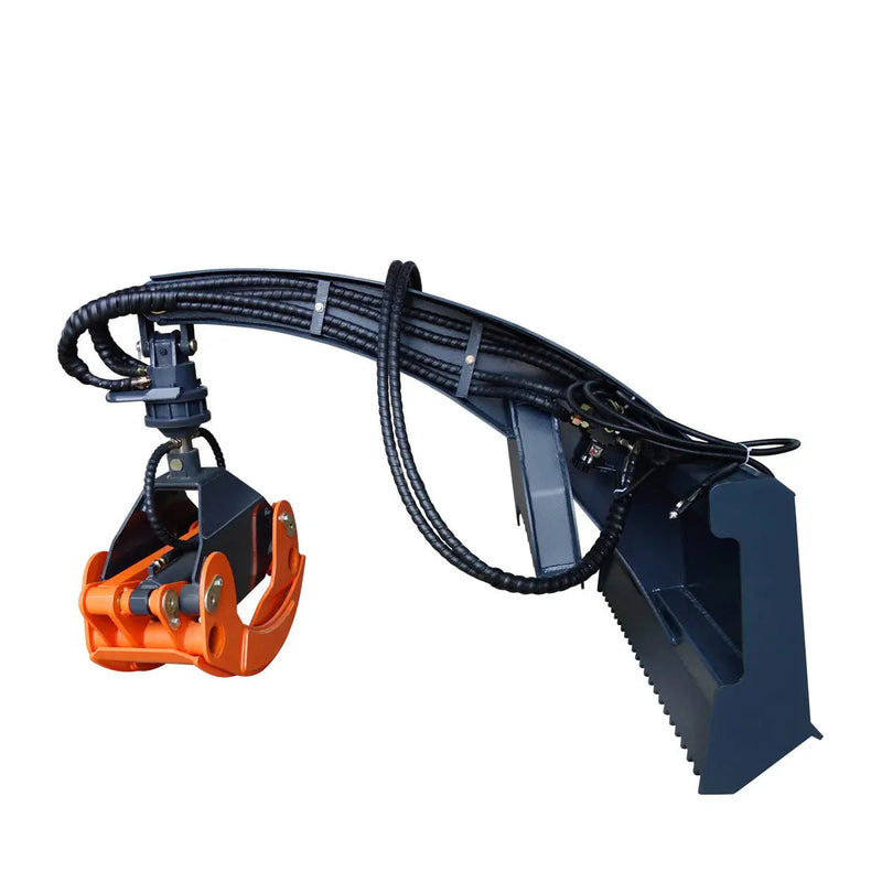 50" Skid Steer Rotary Log Grapple, 360° Rotation, 12V Solenoid Control Valve, 4500 LB Capacity, GMD-SLG49(Discontinued – No Longer Available)