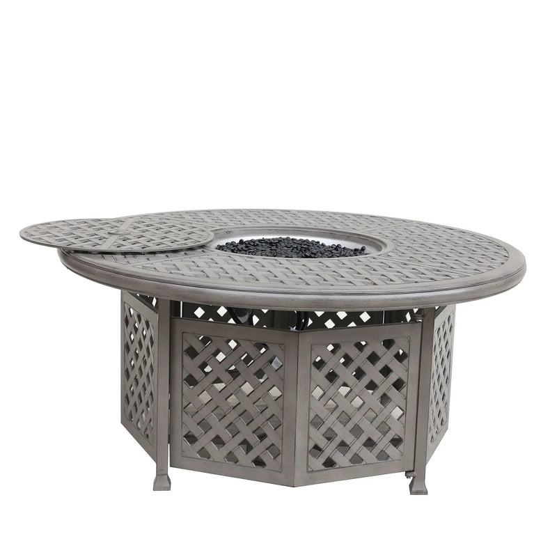 55,000 BTU Cast Aluminum Propane Gas Firepit Table, Chat Height, DOBA-PGT55