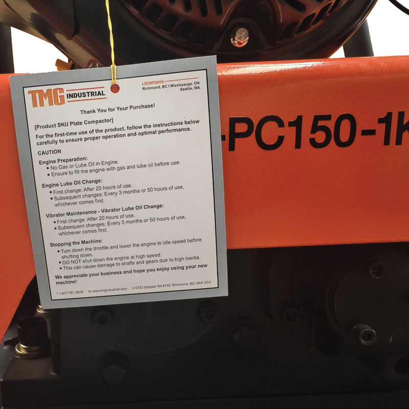 5600-lb Reversible Vibratory Plate Compactor, 5.5 HP Kohler Command Pro Engine, GMD-PC150-1K