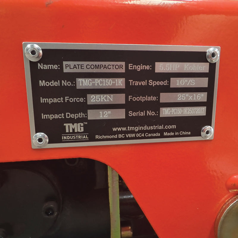5600-lb Reversible Vibratory Plate Compactor, 5.5 HP Kohler Command Pro Engine, GMD-PC150-1K