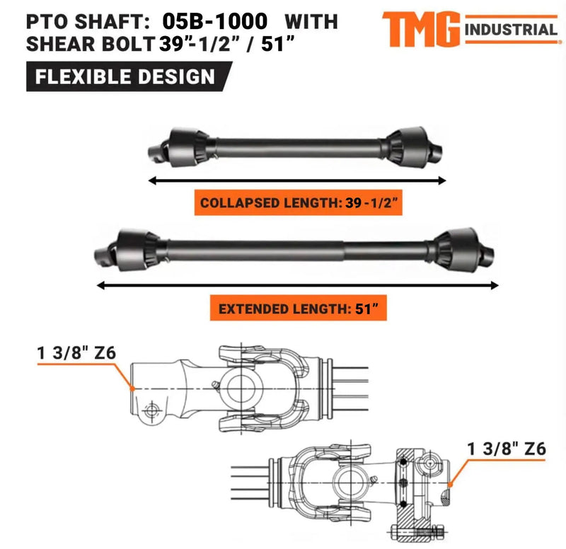 6" 3-Point Hitch Wood Chipper, Reversible/Hardened Blades, 360° Swiveling Chute, 40-80 HP Tractors, GMD-WC60