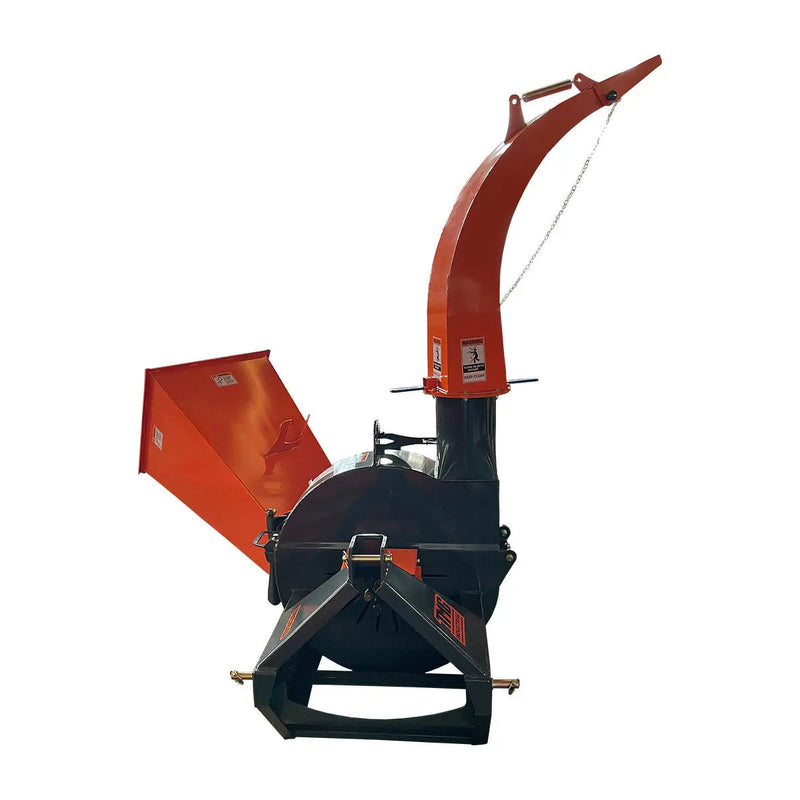 6" 3-Point Hitch Wood Chipper, Reversible/Hardened Blades, 360° Swiveling Chute, 40-80 HP Tractors, GMD-WC60