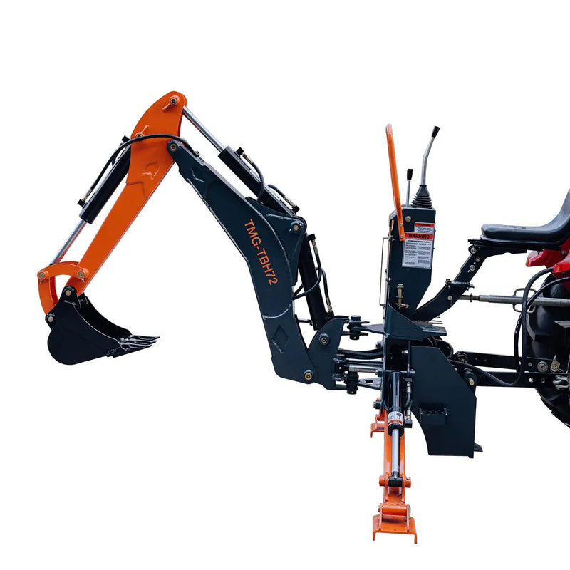 6-FT 3-Point Hitch Swing Backhoe Attachment, 12" Bucket Included, 20-65 HP Tractor, 97" High Reach, Category 1 & 2 Hookups, GMD-TBH72