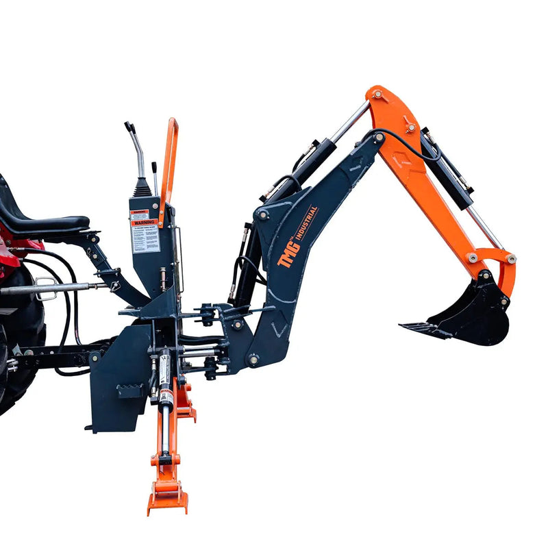 6-FT 3-Point Hitch Swing Backhoe Attachment, 12" Bucket Included, 20-65 HP Tractor, 97" High Reach, Category 1 & 2 Hookups, GMD-TBH72