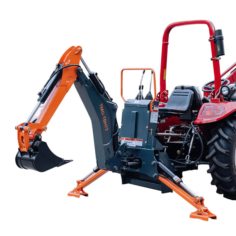 6-FT 3-Point Hitch Swing Backhoe Attachment, 12" Bucket Included, 20-65 HP Tractor, 97" High Reach, Category 1 & 2 Hookups, GMD-TBH72