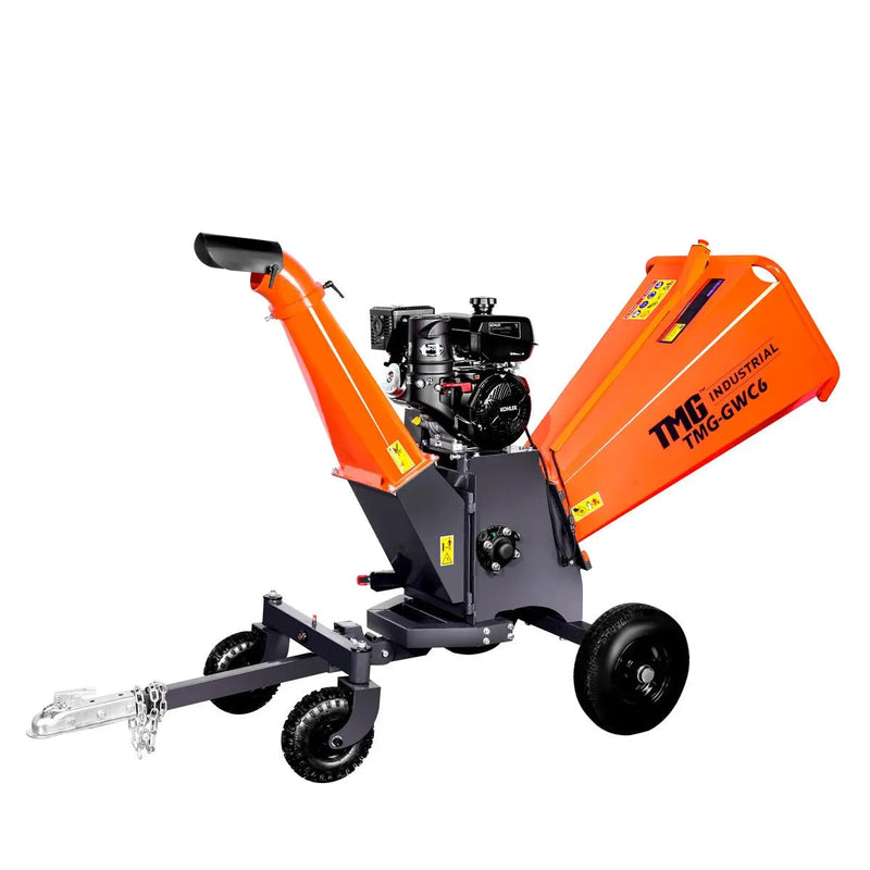 6" Wood Chipper Powered by Kohler 14 HP Command Pro Series, ATV Tow-Behind, 12'' Reversible Blade, Dual Belt Drive, GMD-GWC6