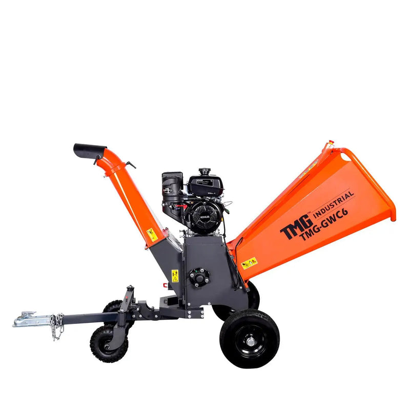 6" Wood Chipper Powered by Kohler 14 HP Command Pro Series, ATV Tow-Behind, 12'' Reversible Blade, Dual Belt Drive, GMD-GWC6