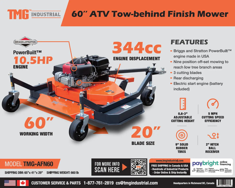 60" ATV Tow-Behind Finish Mower (Discontinued – No Longer Available) GMD-AFN60