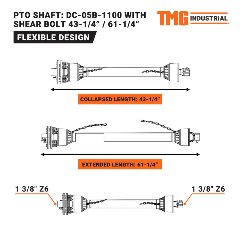 60" Rotary Cutter, 3-Point Hitch, 20-60 HP Tractors, 540 RPM, Slip Clutch PTO Shaft Included, GMD-TRC60