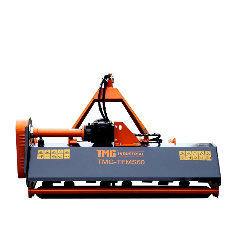 60" Side Shift Offset Flail Mower, 3-Point Hitch, 30-60 HP Tractor, PTO Drive Shaft, GMD-TFMS60
