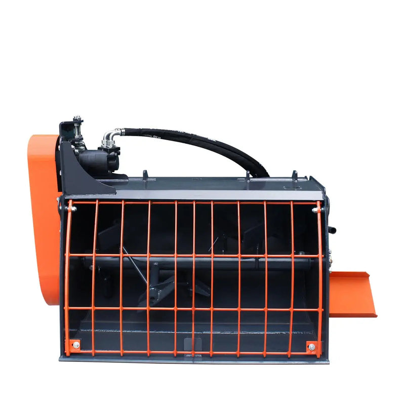 60" Skid Steer Concrete Mixer Attachment, Side Chute Dispenser & Bag Splitter, Universal Mount, 16 Cu-Ft Capacity, GMD-SCM61