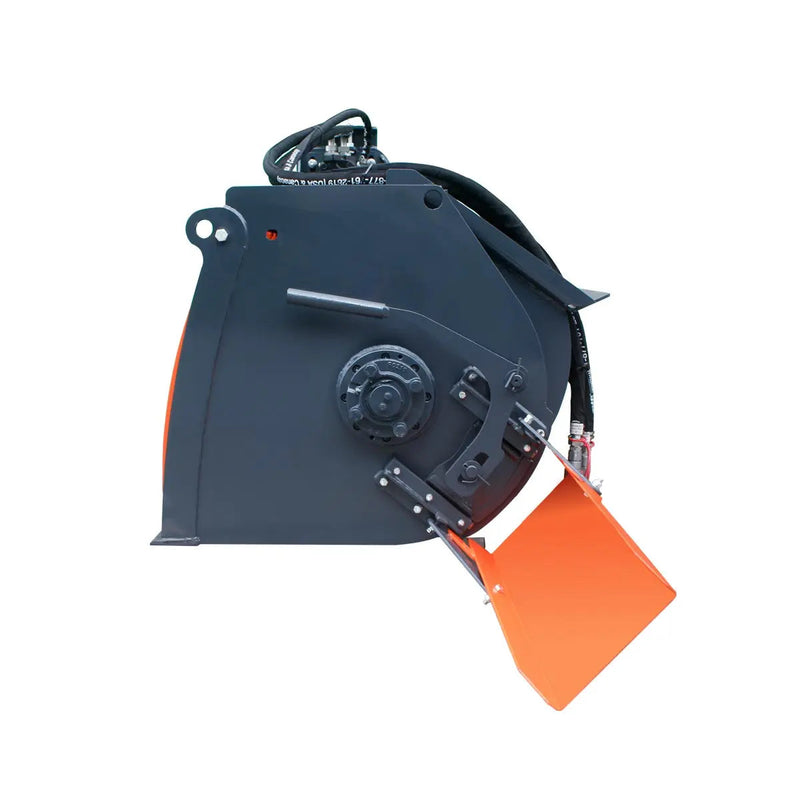 60" Skid Steer Concrete Mixer Attachment, Side Chute Dispenser & Bag Splitter, Universal Mount, 16 Cu-Ft Capacity, GMD-SCM61