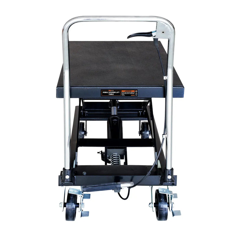 660-lb Mobile Scissor Lift Table, 30" Lifting Height, Foot Pedal Operation, Rubber Padded Tabletop, GMD-ALS03
