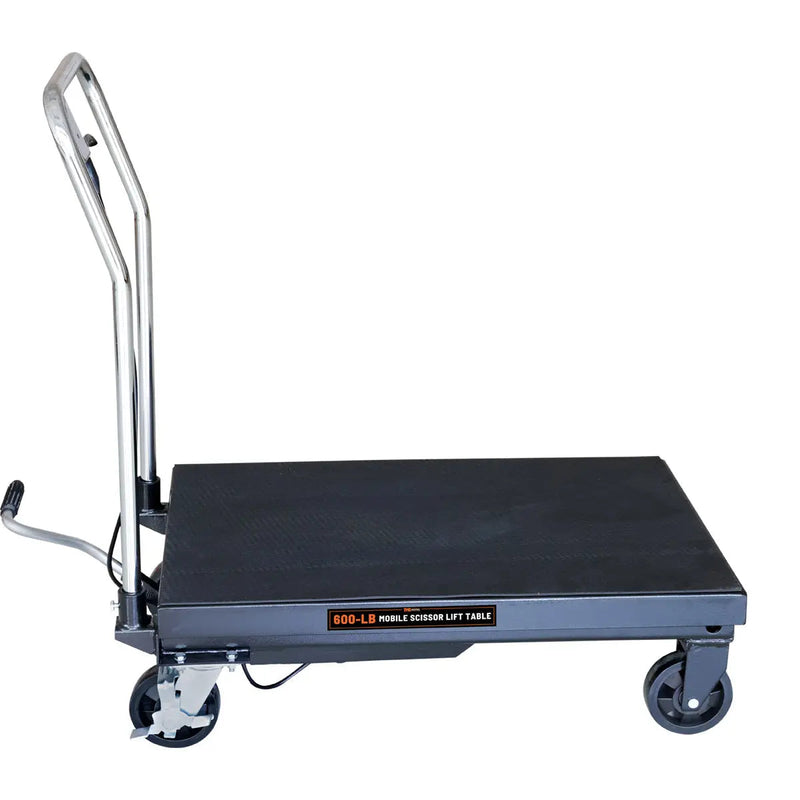 660-lb Mobile Scissor Lift Table, 30" Lifting Height, Foot Pedal Operation, Rubber Padded Tabletop, GMD-ALS03