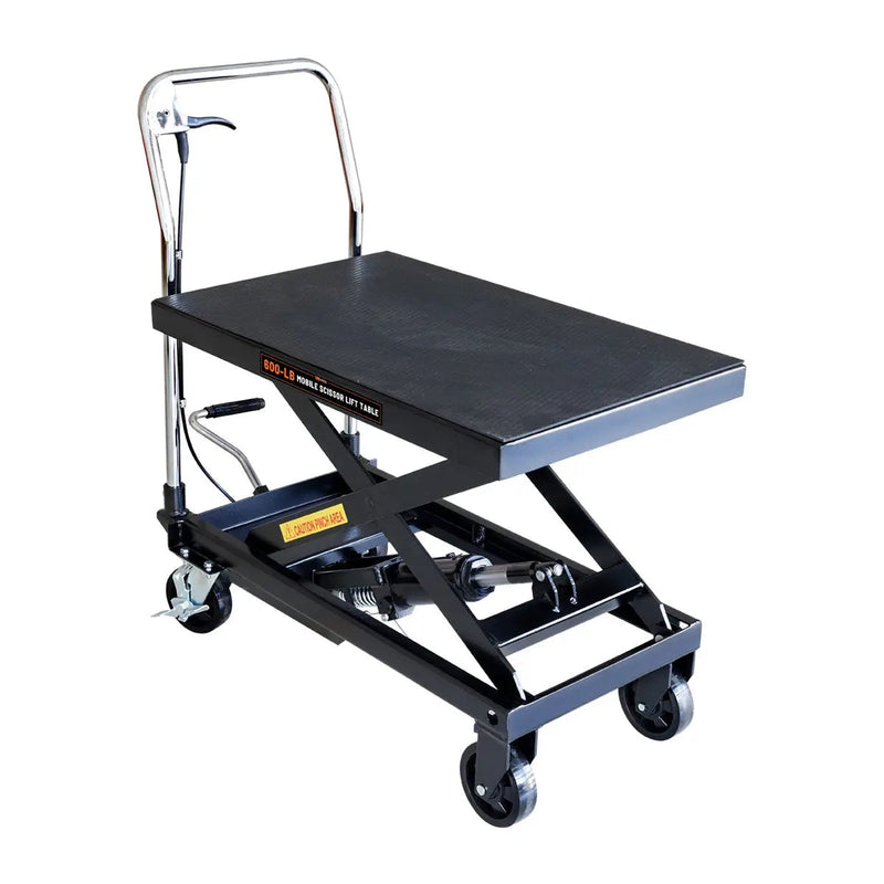 660-lb Mobile Scissor Lift Table, 30" Lifting Height, Foot Pedal Operation, Rubber Padded Tabletop, GMD-ALS03