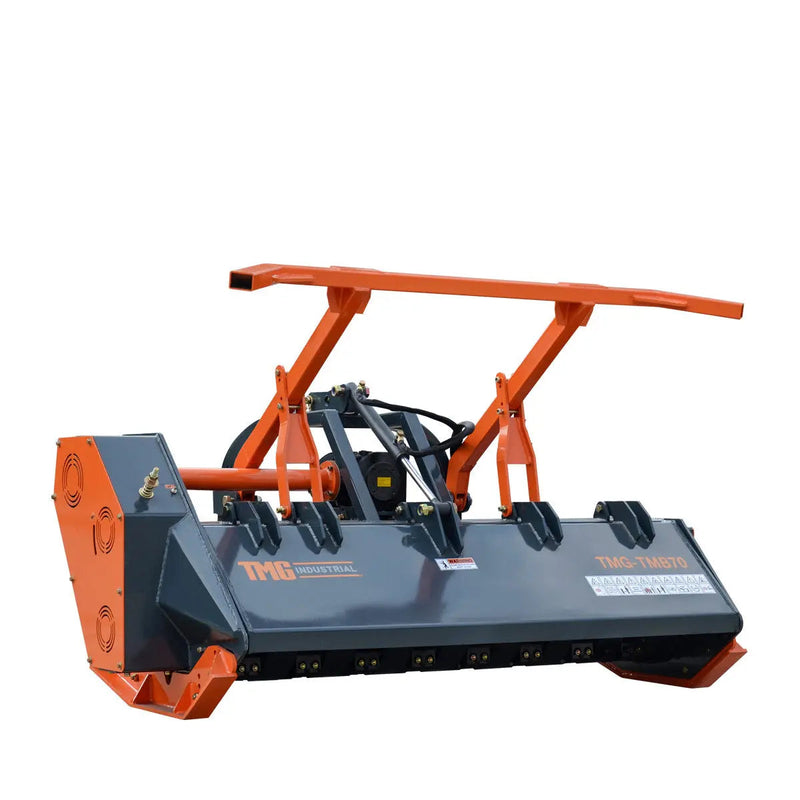 70" 3-Point Hitch Forestry Brush Mulcher, Category 2 Hookup, PTO Driven, Driveline Shaft Included, 70-110 HP, GMD-TMB70
