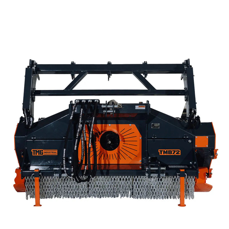 70" Forestry Brush Mulcher, Category 2 Hookup, Widia Cutting Teeth, 70-110 HP Tractors, 3-PTO Shaft Included, GMD-TMB72