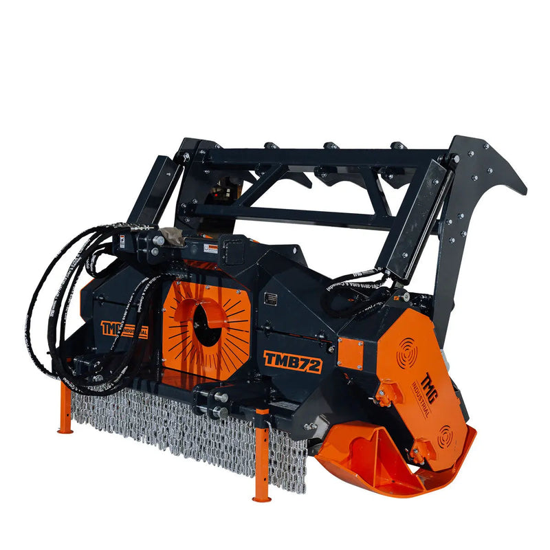 70" Forestry Brush Mulcher, Category 2 Hookup, Widia Cutting Teeth, 70-110 HP Tractors, 3-PTO Shaft Included, GMD-TMB72