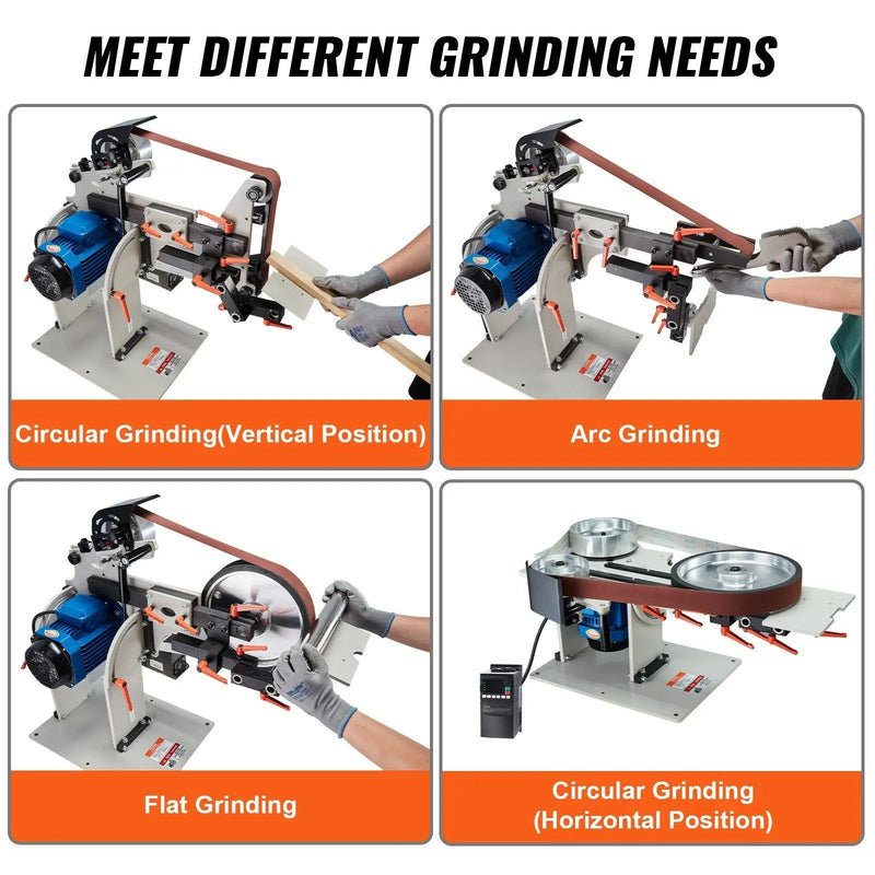 72" Belt Grinder Sander, VFD, 3 Versatile Grinding Moulds, DOBA-BGS72
