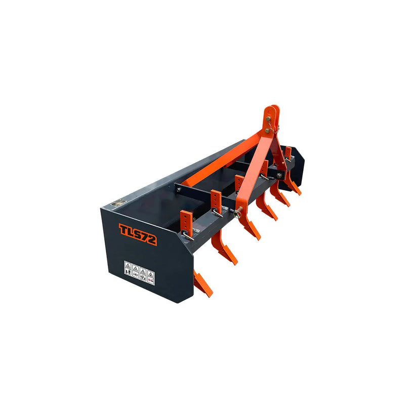 72" Heavy-Duty Box Scraper Blade with Ripper Shanks – Fits 25-50 HP Tractors GMD-TLS72