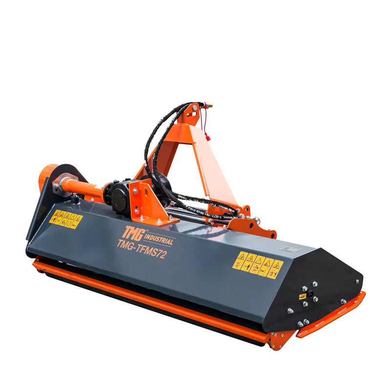 72" Side Shift Offset Flail Mower, 3-Point Hitch, 30-60 HP Tractor, PTO Drive Shaft, GMD-TFMS72