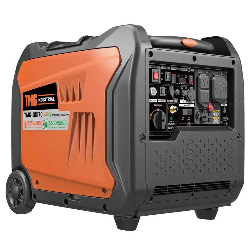 7250 Watt Digital Inverter Hybrid Portable Generator, Dual Fuel Capability (Gas/LPG), 6.5hrs 50% Load Run Time, CETL, ETL Certified For Canada/US, EPA Emissions Compliance, GMD-GDI70
