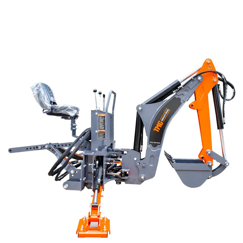 8-ft Tractor Swing Backhoe Attachment, Category 1 Hookup, 180° Boom and Bucket Rotation, 12" Bucket Included, GMD-TBH88