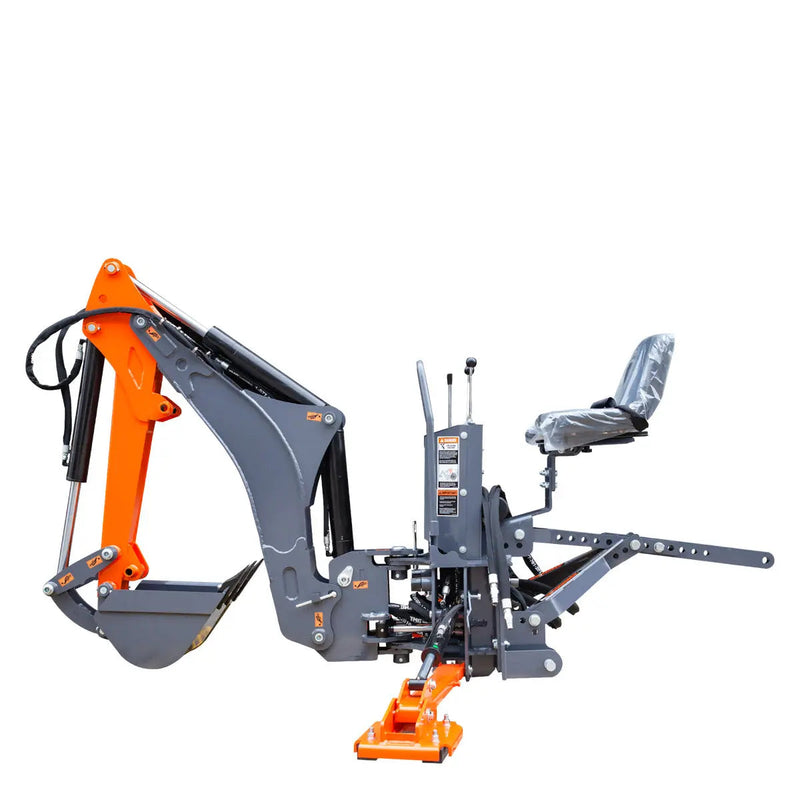 8-ft Tractor Swing Backhoe Attachment, Category 1 Hookup, 180° Boom and Bucket Rotation, 12" Bucket Included, GMD-TBH88