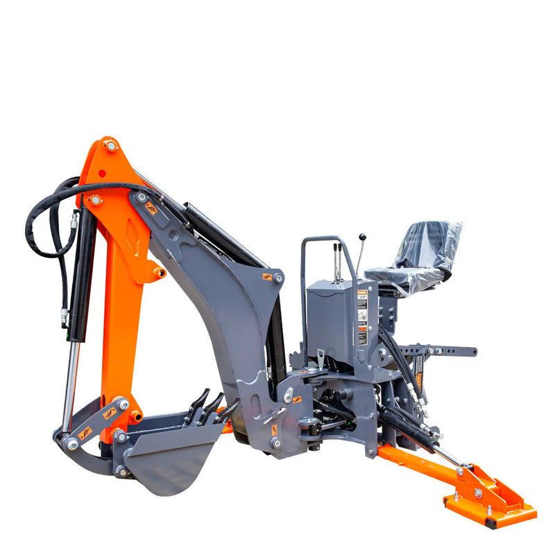 8-ft Tractor Swing Backhoe Attachment, Category 1 Hookup, 180° Boom and Bucket Rotation, 12" Bucket Included, GMD-TBH88