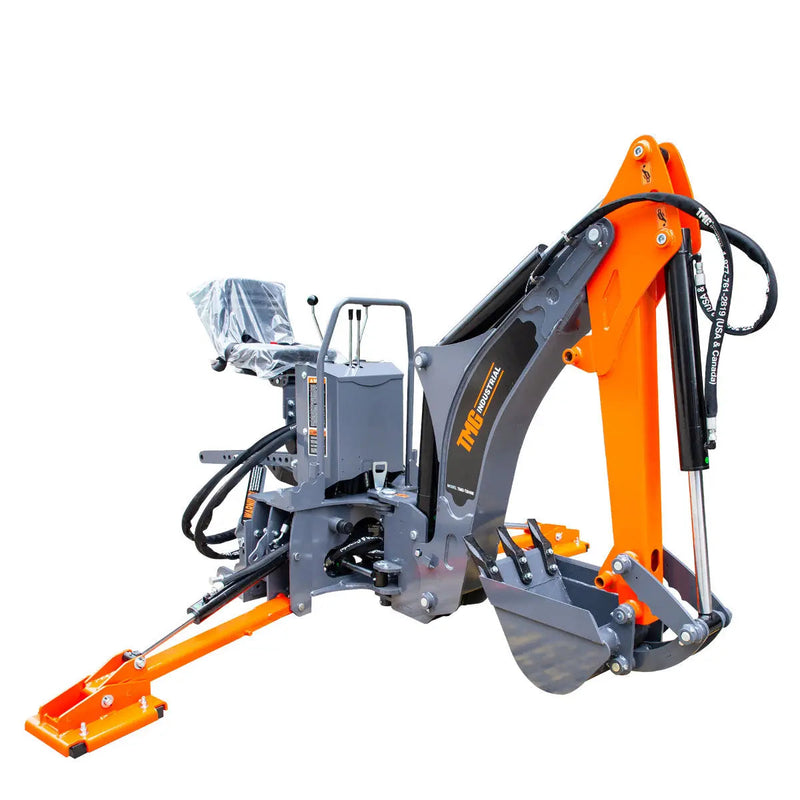 8-ft Tractor Swing Backhoe Attachment, Category 1 Hookup, 180° Boom and Bucket Rotation, 12" Bucket Included, GMD-TBH88