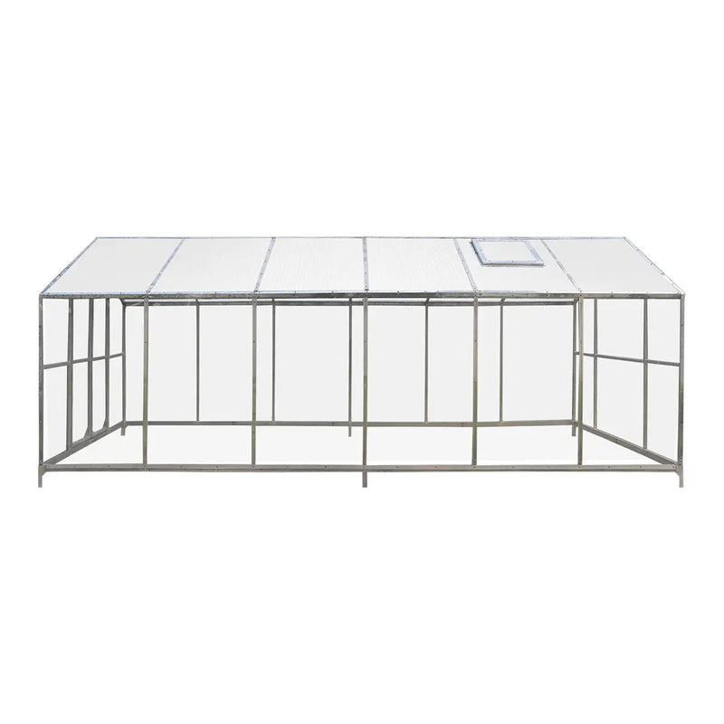 8' x 20' Greenhouse with Galvanized Steel Frame, Polycarbonate Twin-Wall Roof and Crystal-Clear Solid Walls GMD-GH821