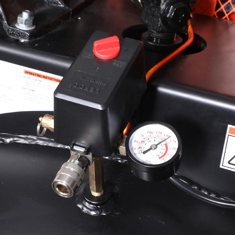 80 Gallon 7.5 HP Stationary Electric Air Compressor, 6 Min Fill Time, 230V Induction Motor, ASME Vertical Tank, GMD-ACE80