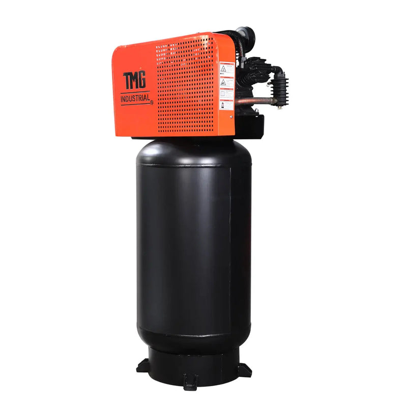80 Gallon 7.5 HP Stationary Electric Air Compressor, 6 Min Fill Time, 230V Induction Motor, ASME Vertical Tank, GMD-ACE80