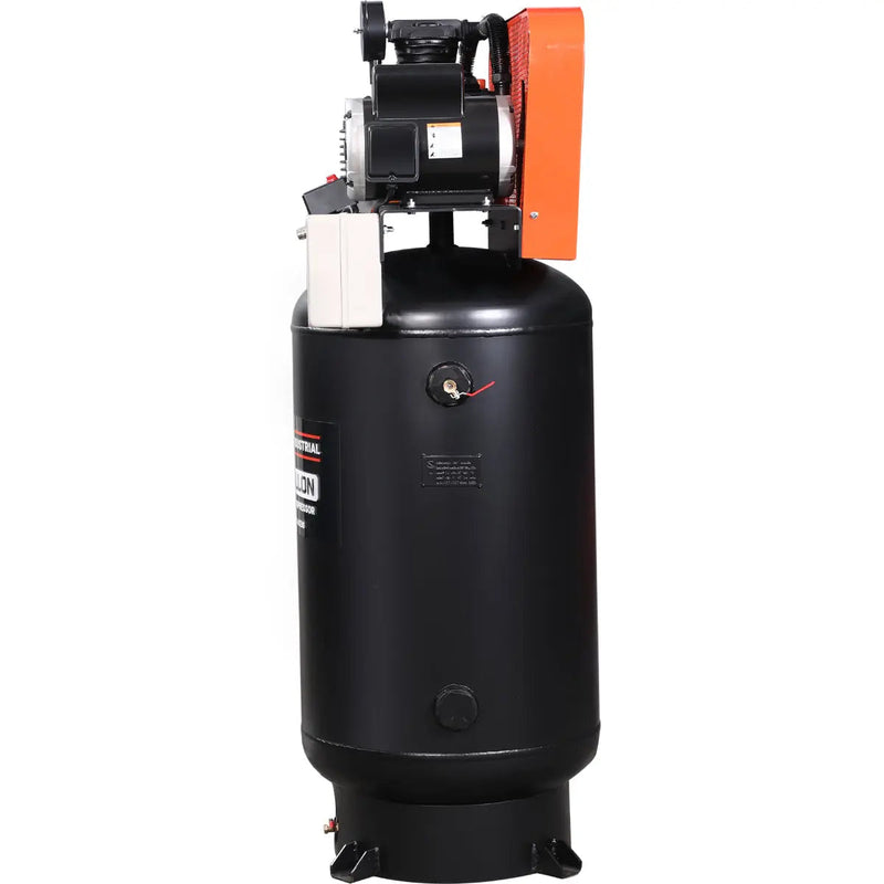 80 Gallon 7.5 HP Stationary Electric Air Compressor, 6 Min Fill Time, 230V Induction Motor, ASME Vertical Tank, GMD-ACE80