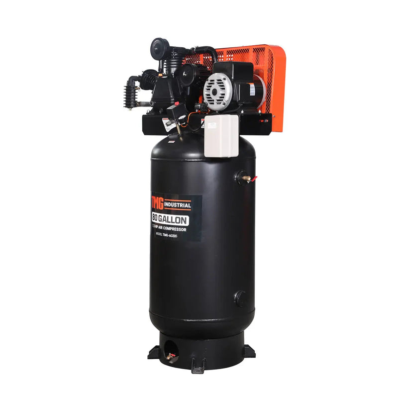 80 Gallon 7.5 HP Stationary Electric Air Compressor, 6 Min Fill Time, 230V Induction Motor, Vertical Tank, GMD-ACE85