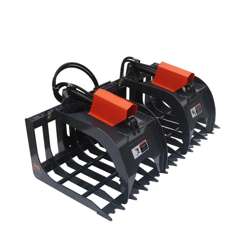84" Skid Steer Rock Skeleton Grapple Attachment, Universal Mount, 36" Arm Opening, 6" Tine Spacing, 2500 lb Weight Capacity, GMD-SG84