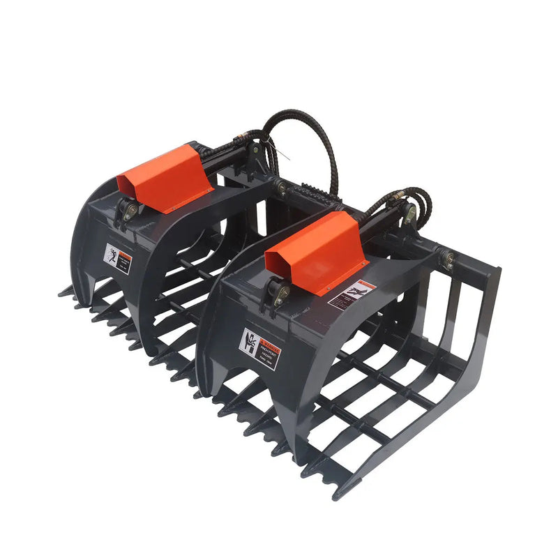 84" Skid Steer Rock Skeleton Grapple Attachment, Universal Mount, 36" Arm Opening, 6" Tine Spacing, 2500 lb Weight Capacity, GMD-SG84