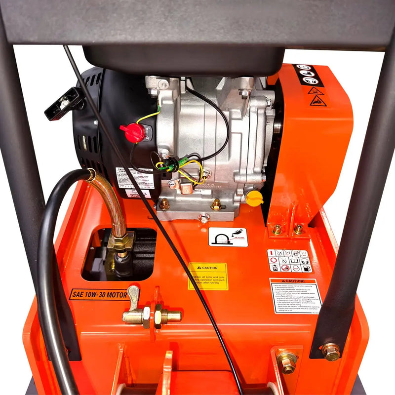 8500 Lbs Reversible Plate Compactor, 13 HP Loncin G390F EPA Engine, Self-Adjusting Centrifugal Clutch, GMD-PC325